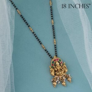 Lakshmi Peacock Temple Mangalsutra with Pearl Drops